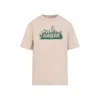 Burberry Soft Cotton T-shirt With Vibrant Floral Graphic In Beige