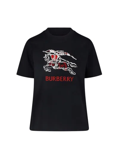 Burberry Short Sleeve Crew Neck Regular Top In Black