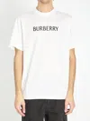 Burberry Ribbed Cotton Jersey T-shirt With Logo Print In Black