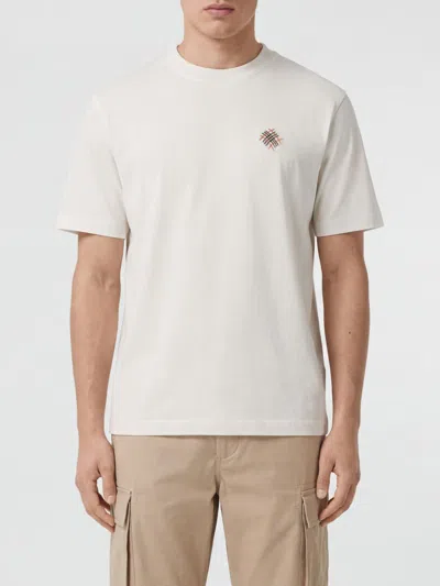 Burberry Cotton Embroidered Logo T-shirt In White