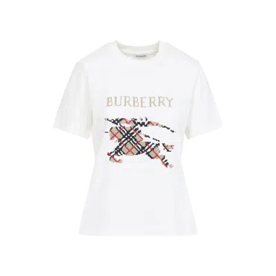 Burberry Ekd Checked T-shirt In White