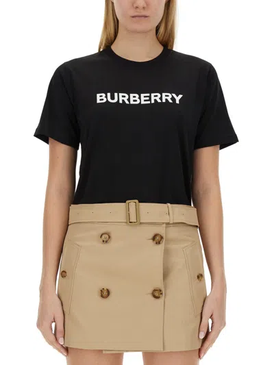 Burberry Frankie Logo-print Short-sleeve T-shirt In Black