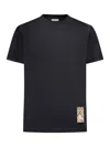 Burberry Men Black T-shirt T-shirt With Logo Patch With Tartan Motif In Cotton Man In Black