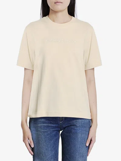 Burberry T-shirt With Paisley Logo In Beige