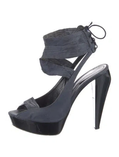 Pre-owned Burberry T-strap Sandals In Blue