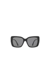 Burberry Tubular Check Square Polarised Sunglasses In Black