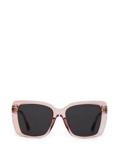 Burberry Tubular Check Square Sunglasses​ In Purple