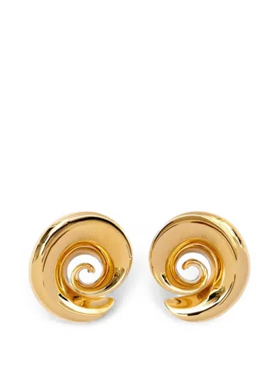 Burberry Tulip Earrings In Gold