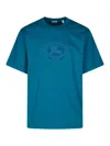 BURBERRY TURQUOISE COTTON T-SHIRT