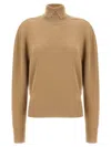 Burberry High-neck Wool Sweater With Logo Intarsia