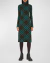 Burberry Checkered Wool Blend Shift Dress In Snug Ip Check