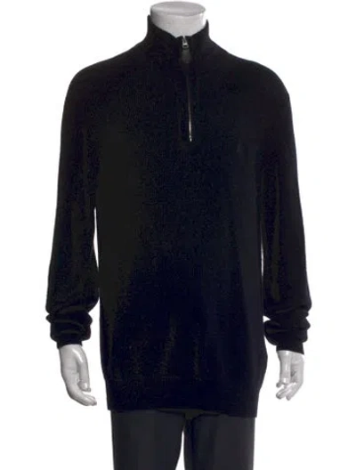 Pre-owned Burberry Turtleneck Long Sleeve Polo Sweater In Black