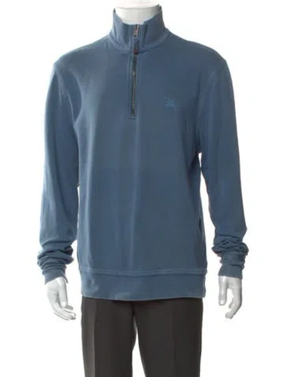 Pre-owned Burberry Turtleneck Long Sleeve Sweatshirt In Blue