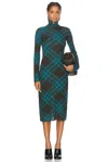 Burberry Turtleneck Midi Dress In Snug Ip Check
