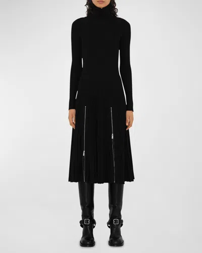 Burberry Wool Blend Dress In Black