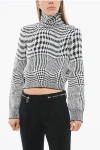 Burberry Houndstooth Wool-blend Turtleneck Sweater