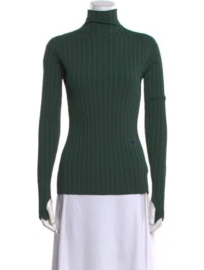 Pre-owned Burberry Turtleneck Sweater In Green