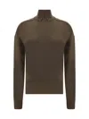 Burberry Brown Wool Sweatshirt In Military