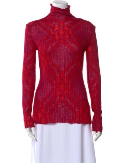 Pre-owned Burberry Turtleneck Sweater W/ Tags In Red