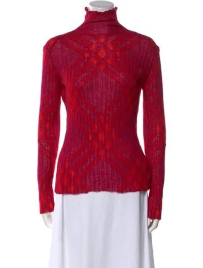 Pre-owned Burberry Turtleneck Sweater W/ Tags In Red