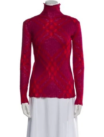 Pre-owned Burberry Turtleneck Sweater W/ Tags In Red