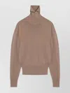 Burberry Turtleneck Wool Sweater Long Sleeves In Pink