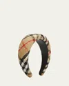 Burberry Tweed Check Headband In Multi