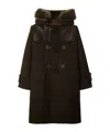Burberry Tweed Coat With Horn Buttons In Black