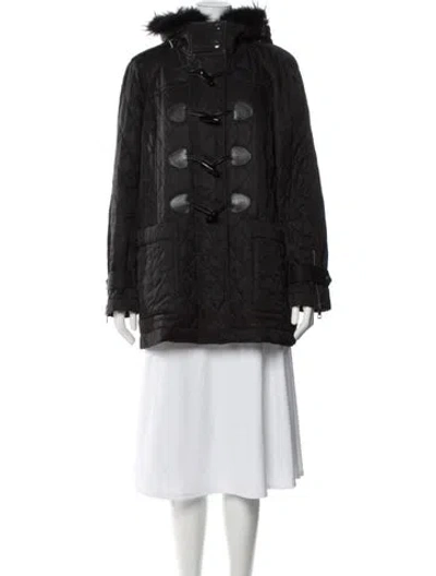 Pre-owned Burberry Tweed Pattern Jacket In Black