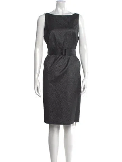 Pre-owned Burberry Tweed Pattern Knee-length Dress In Gray