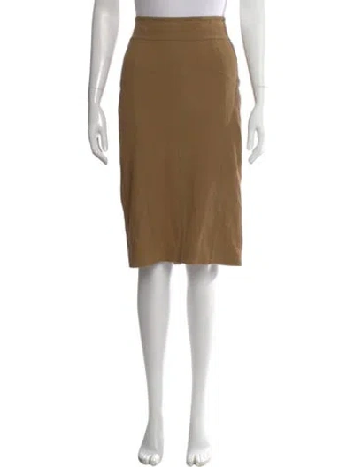 Pre-owned Burberry Tweed Pattern Midi Length Skirt In Neutral