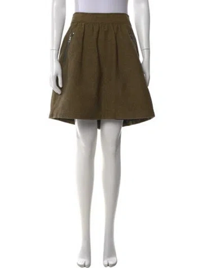 Pre-owned Burberry Tweed Pattern Mini Skirt In Green