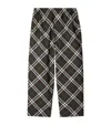 Burberry Nylon Trouser With Check Print In Brown