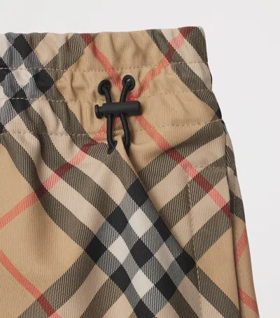 Burberry Twill Check Trousers In Sand