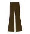 Burberry Twill Flared Trousers In Green