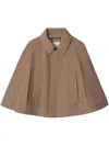 Burberry Cropped Cotton Twill Cape In ブラウン