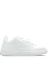 Burberry Twisted Metal Detail Leather Sneakers In White