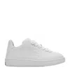 Burberry White Leather Low Top Sneakers In White