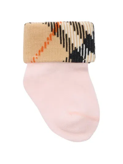 Burberry Babies' Two-piece Cotton-blend Socks Set In Pink