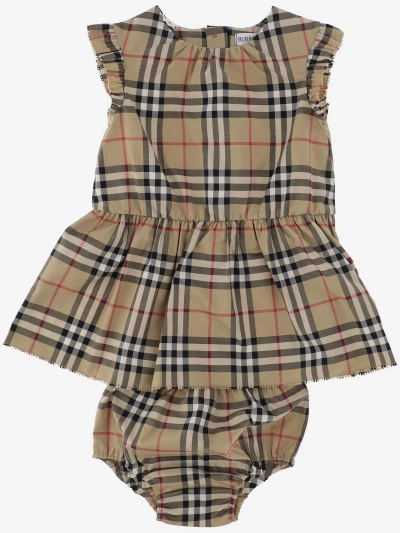 Burberry Kids' Two-piece Cotton Check Set In Red