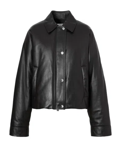 Burberry Leather Jacket In Black