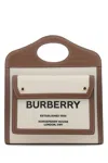 Burberry Two-tone Canvas And Leather Mini Pocket Handbag