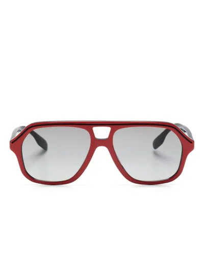 Burberry Kids' Two-tone Engraved-logo Pilot Sunglasses In Black