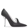 BURBERRY BURBERRY TWO-TONE LEATHER POINT-TOE PUMPS IN BLACK/WHITE