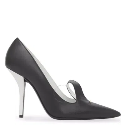Burberry Two-tone Leather Point-toe Pumps In Black/white In White/black