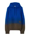 Burberry Wool Mohair Blend Hoodie In Blue