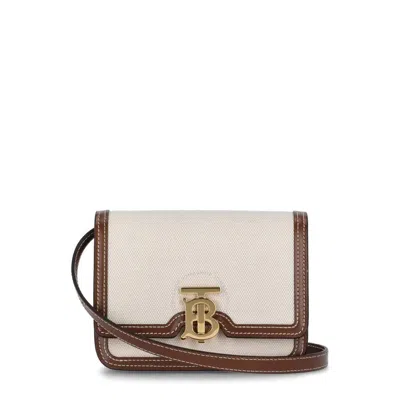 Burberry Two-tone Mini Crossbody Bag In Brown