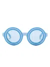 Burberry Two-tone Round-frame Sunglasses In Blue