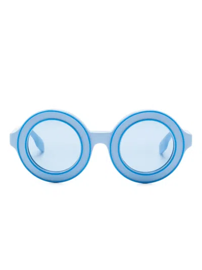 Burberry Kids' Two-tone Round-frame Sunglasses In Blue