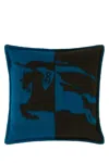 Burberry Two-tone Wool Pillow In Blue